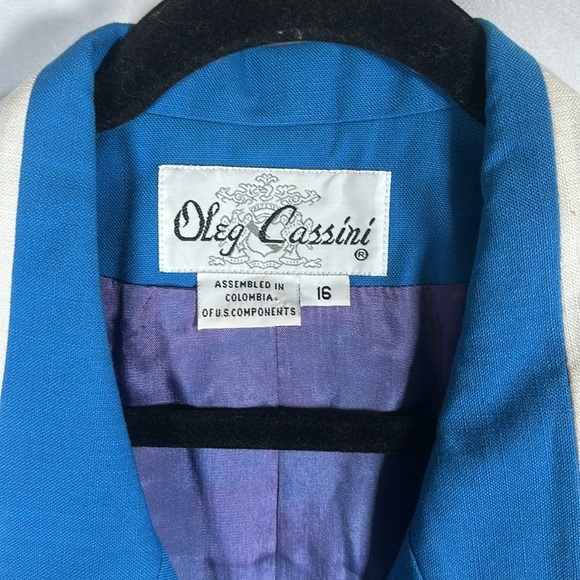 VINTAGE BLAZER BLIE AND WHITE - Picture 4 of 5